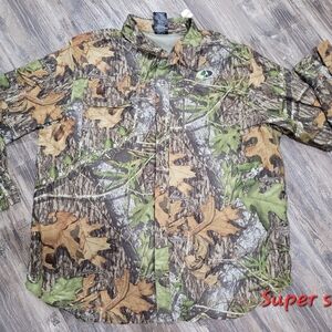 New Mossy Oak Shirt Mens XXL Button Up Camo Heavy Hunting